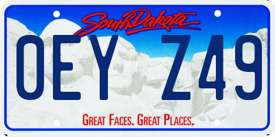 SD license plate 0EYZ49