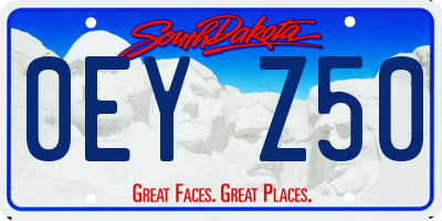 SD license plate 0EYZ50