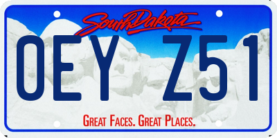 SD license plate 0EYZ51