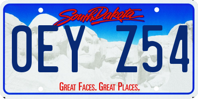 SD license plate 0EYZ54