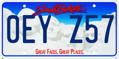 SD license plate 0EYZ57