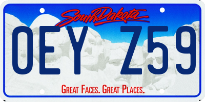 SD license plate 0EYZ59