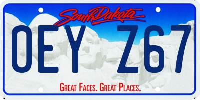 SD license plate 0EYZ67