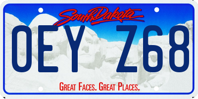 SD license plate 0EYZ68