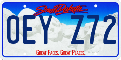 SD license plate 0EYZ72
