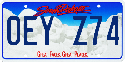 SD license plate 0EYZ74