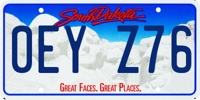 SD license plate 0EYZ76