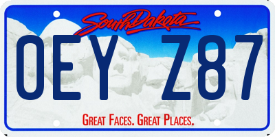 SD license plate 0EYZ87