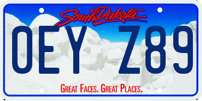 SD license plate 0EYZ89