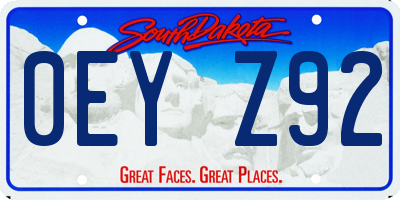 SD license plate 0EYZ92