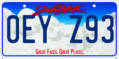 SD license plate 0EYZ93