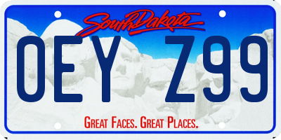 SD license plate 0EYZ99