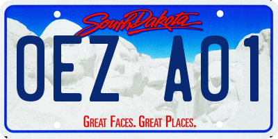 SD license plate 0EZA01