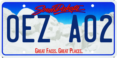 SD license plate 0EZA02