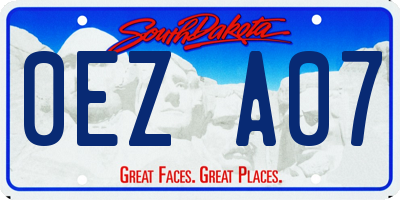 SD license plate 0EZA07