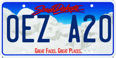 SD license plate 0EZA20