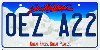 SD license plate 0EZA22