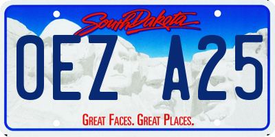 SD license plate 0EZA25