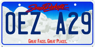 SD license plate 0EZA29