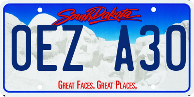 SD license plate 0EZA30