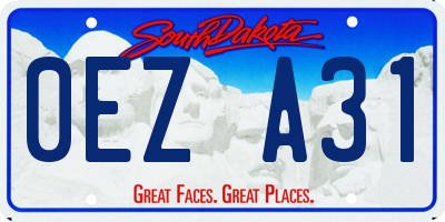 SD license plate 0EZA31