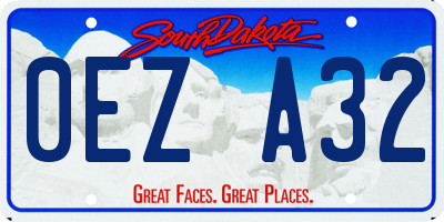 SD license plate 0EZA32