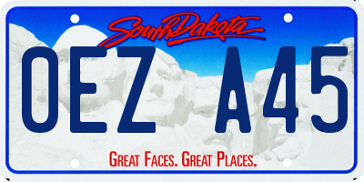 SD license plate 0EZA45