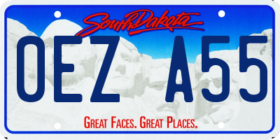 SD license plate 0EZA55