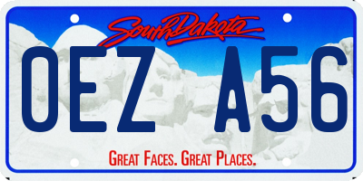 SD license plate 0EZA56