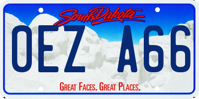 SD license plate 0EZA66