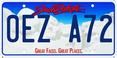 SD license plate 0EZA72