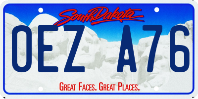 SD license plate 0EZA76