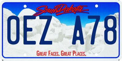 SD license plate 0EZA78