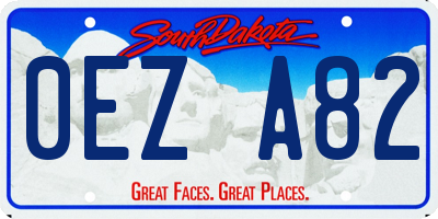 SD license plate 0EZA82