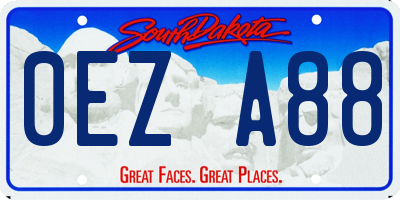 SD license plate 0EZA88