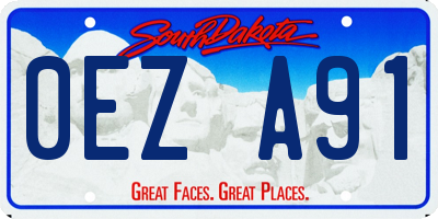 SD license plate 0EZA91