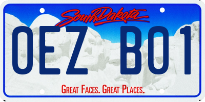 SD license plate 0EZB01