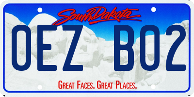 SD license plate 0EZB02