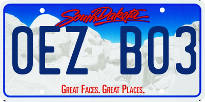 SD license plate 0EZB03