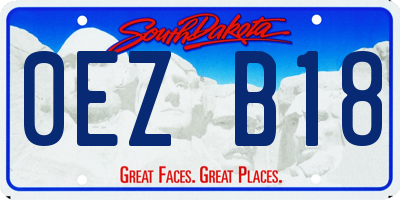 SD license plate 0EZB18