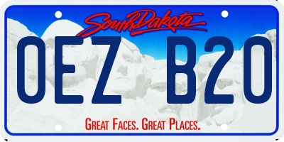 SD license plate 0EZB20