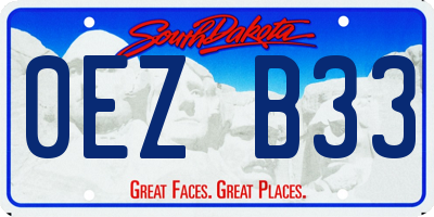 SD license plate 0EZB33