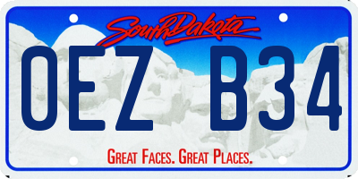 SD license plate 0EZB34
