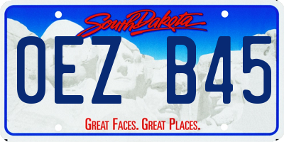 SD license plate 0EZB45