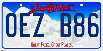SD license plate 0EZB86