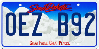 SD license plate 0EZB92