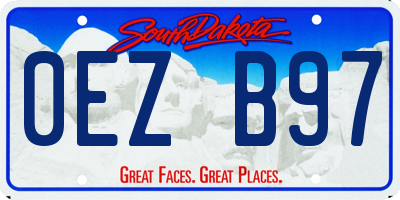 SD license plate 0EZB97