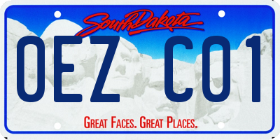 SD license plate 0EZC01