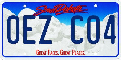 SD license plate 0EZC04