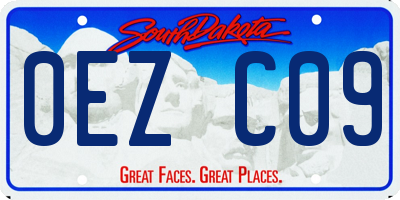 SD license plate 0EZC09